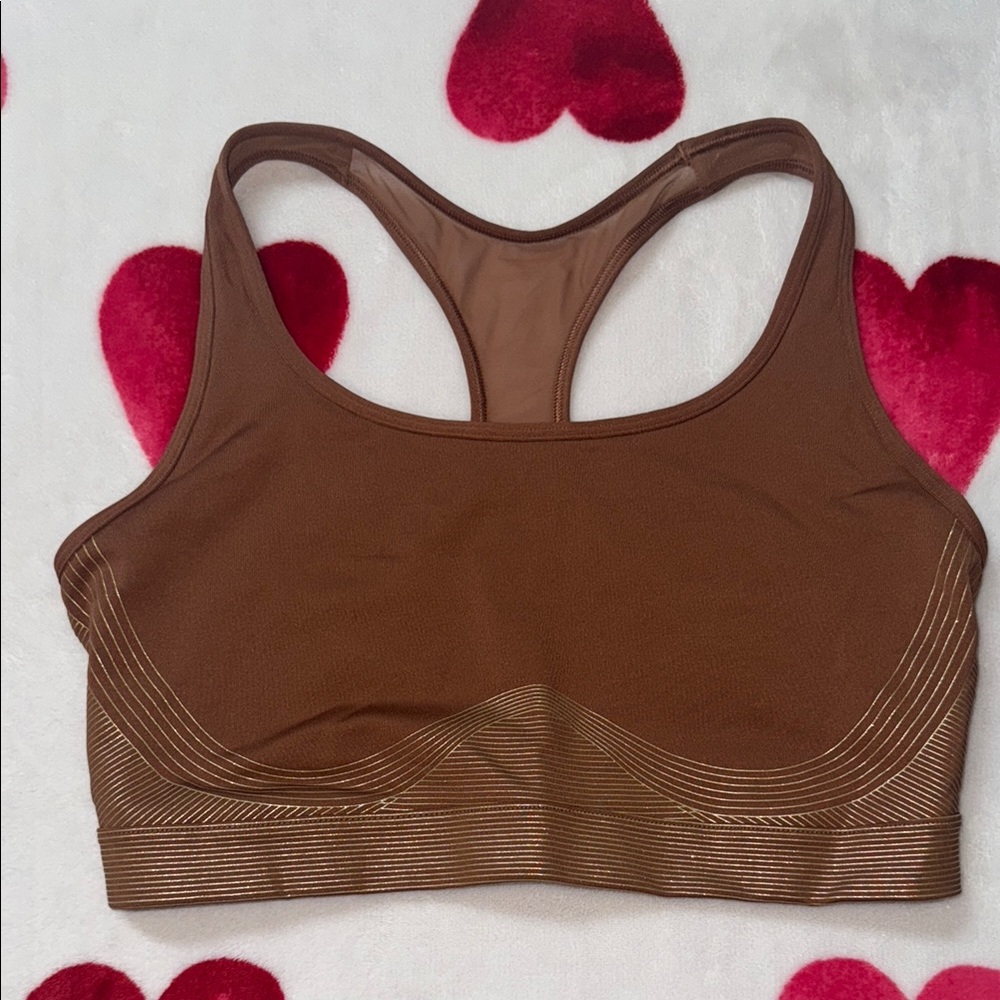 Victoria’s Secret Chocolate Brown Ribbed Sports Bra with Racerback